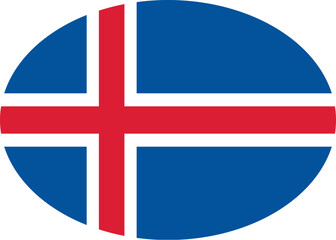 Obraz premium Icelandic Flag Oval Icon