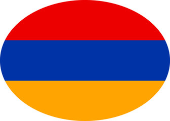 Armenia Flag Icon in Oval Shape