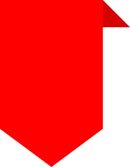 Red Bookmark Ribbon Icon with Folded Corner