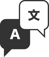 Translation Icon with Speech Bubbles and Arrows