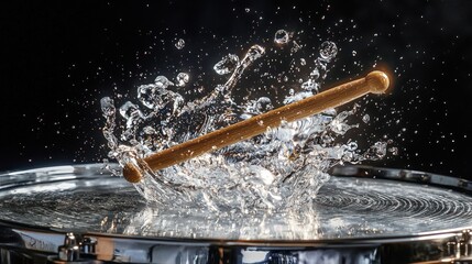 Drumstick Splash: A Symphony of Water and Rhythm