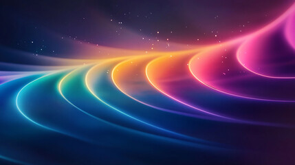 Obraz premium Colorful Abstract Light Waves with a Futuristic Glow