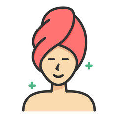 Skincare icon in linear color style. Beauty care icon in linear color style. Icon about skincare in linear color style