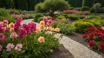 Fototapeta premium ornamental floral gardens with versetile flower