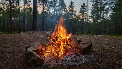 campfire in the forest