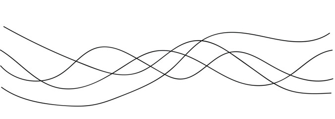 Thin line wavy abstract on white background. Thin wavy curve line vector
