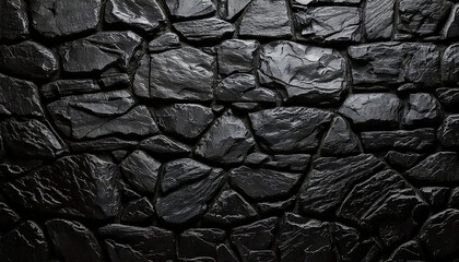Dunkle, strukturierte Wand aus schwarzem Stein, Basaltstein-Optik mit nat&uuml;rlicher Maserung. Perfekt f&uuml;r elegante und moderne Hintergr&uuml;nde