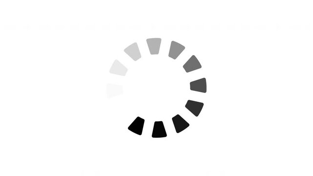 Loading circle animation. Isolated on a white background. Alpha channel. Looped animation.