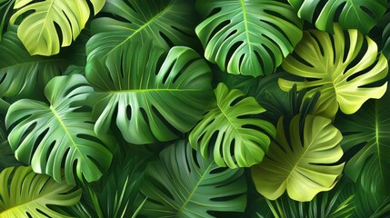 Realistic tropical leaf pattern.