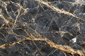Luxurious Black Marble Texture with Gold Veins
