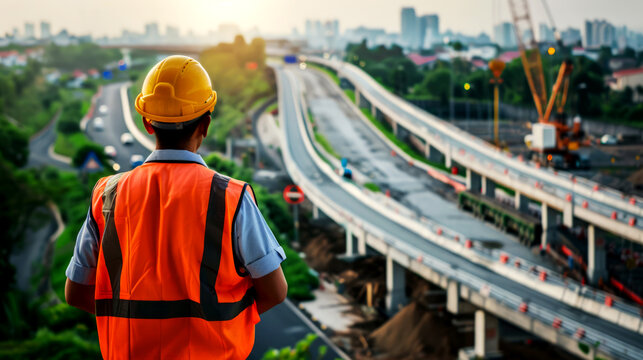 Civil engineering road construction project urban development area photograph daytime aerial view infrastructure planning
