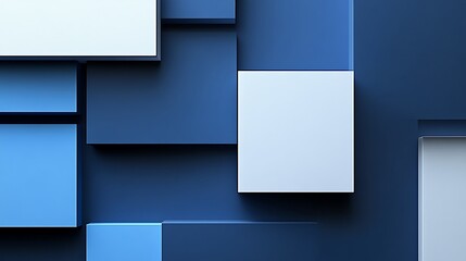 Fototapeta premium Abstract Blue and White Geometric Square Design
