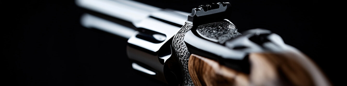 Close-up of Revolver Rear Section with Wood Stock