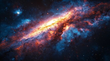 Obraz premium Exploration of cosmic phenomena outer space digital art vast universe dramatic viewpoint celestial wonders