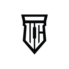 UC monogram logo design letter text name symbol monochrome logotype alphabet character simple logo