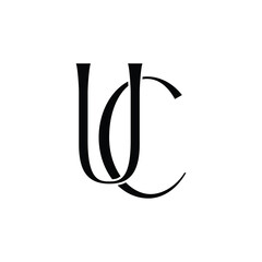 UC monogram logo design letter text name symbol monochrome logotype alphabet character simple logo
