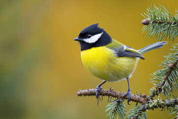 Fototapeta premium Colorful bird perched on a branch in nature