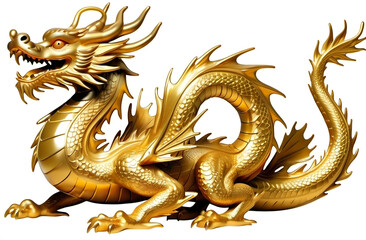 Obraz premium gold dragon ,Chinese zodiac, isolated white background