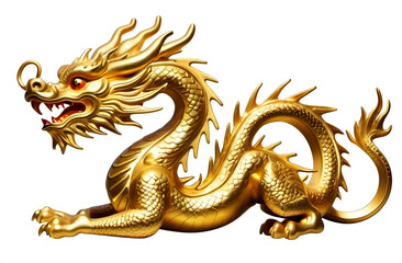 gold dragon ,Chinese zodiac, isolated white background