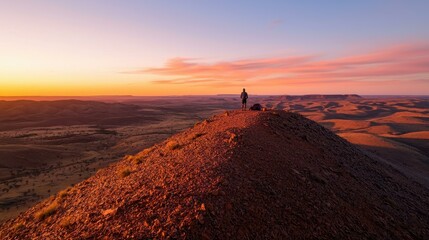 Naklejka premium Breathtaking sunset over mountain landscape.