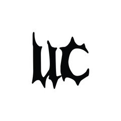 UC monogram logo design letter text name symbol monochrome logotype alphabet character simple logo