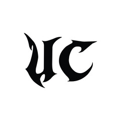 UC monogram logo design letter text name symbol monochrome logotype alphabet character simple logo