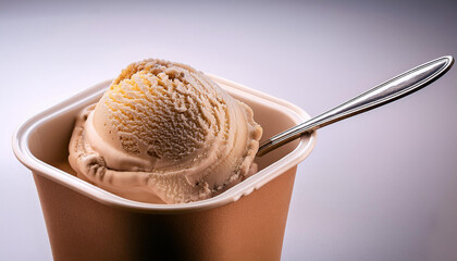 spoon in ice cream bowl