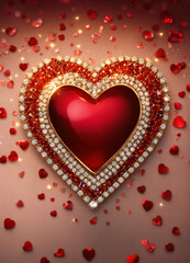 "Elegant Diamond Heart – Luxurious Sparkling Jewel-Inspired Design"

