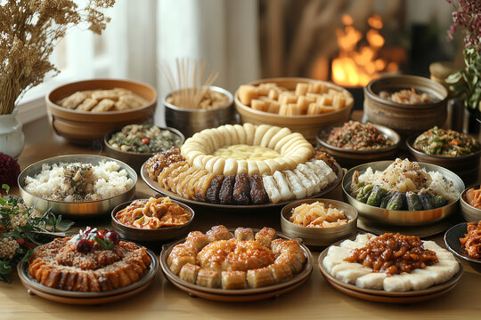 chuseok ancestral rite table