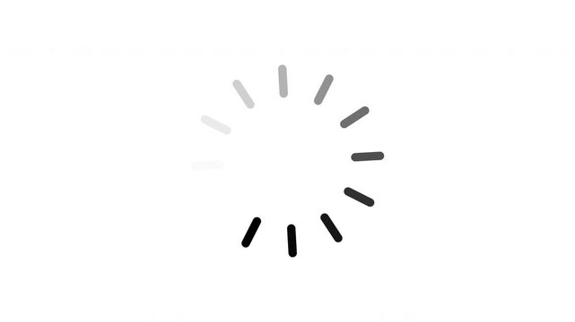 Loading circle animation. Isolated on a white background. Alpha channel. Looped animation.