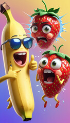 funny cartoon fruit