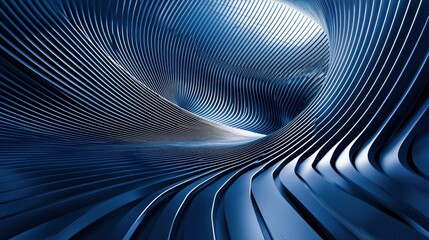 Naklejka premium Blue metallic tunnel swirling, futuristic background, abstract design, website banner