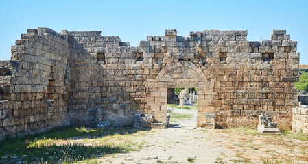 Ruins of the ancient Greek city of Perga. Antalya, Turkey