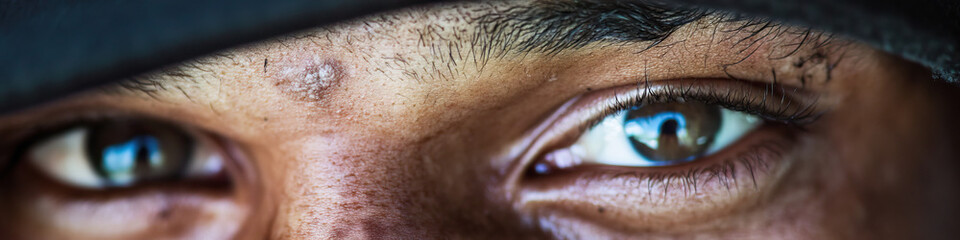 Fototapeta premium Close-up of Male Eyes and Upper Face