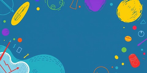 Abstract colorful flyer brochure vector template with hand-drawn doodle children's drawings, perfect for promoting childcare services or educational activities, flyer, promotion, colorful