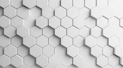 Naklejka premium Abstract White Hexagon Pattern Background