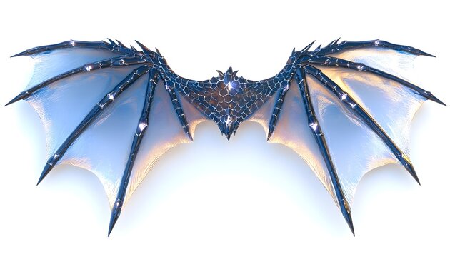 Metallic Dragon Wings Fantasy Creature Design