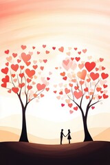 Love Trees Silhouette.