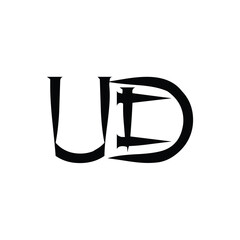 UD monogram logo design letter text name symbol monochrome logotype alphabet character simple logo