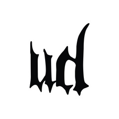 UD monogram logo design letter text name symbol monochrome logotype alphabet character simple logo