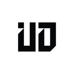 UD monogram logo design letter text name symbol monochrome logotype alphabet character simple logo