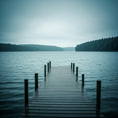 Fototapeta premium pier on the lake