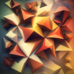 Elegant geometric 3d low poly structure background
