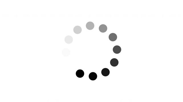 Loading circle animation. Isolated on a white background. Alpha channel. Looped animation.