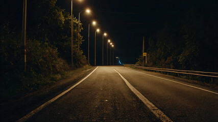 Mysterious Empty Road at Night