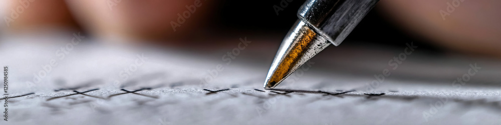 Canvas Prints Close-up of Pen Tip on Written Paper