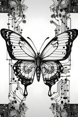 black and white butterfly