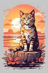 cat on the beach