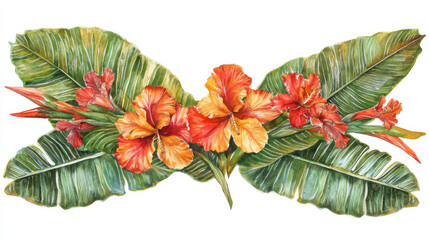 Obraz premium red and green leaves