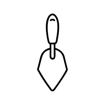 black trowel outline on white background clip art preview